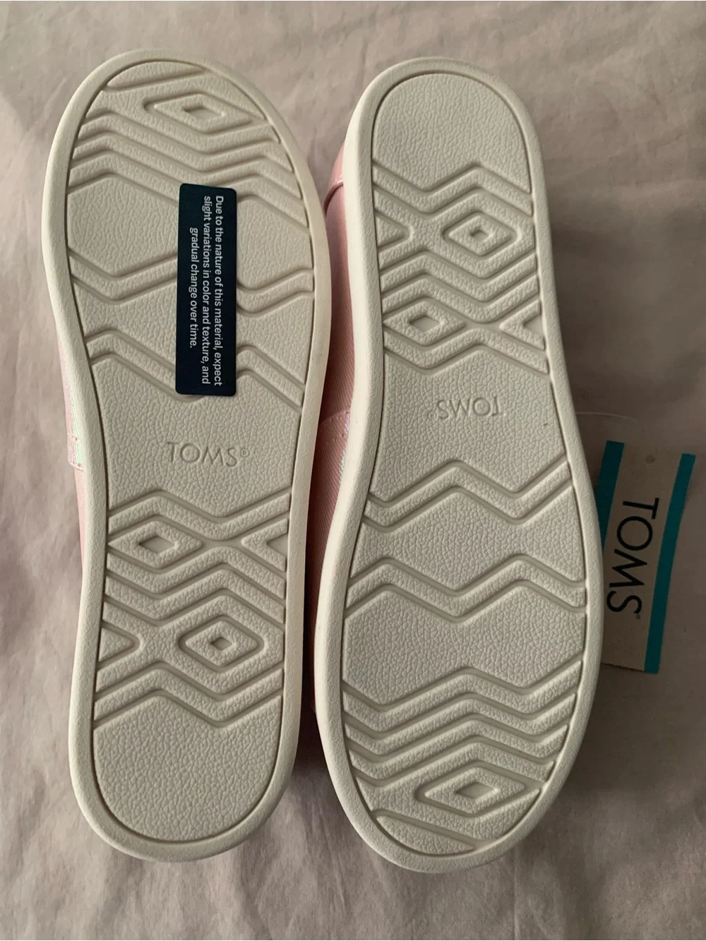 Toms Kids Slip-On Moccasins in Pink Iridescent